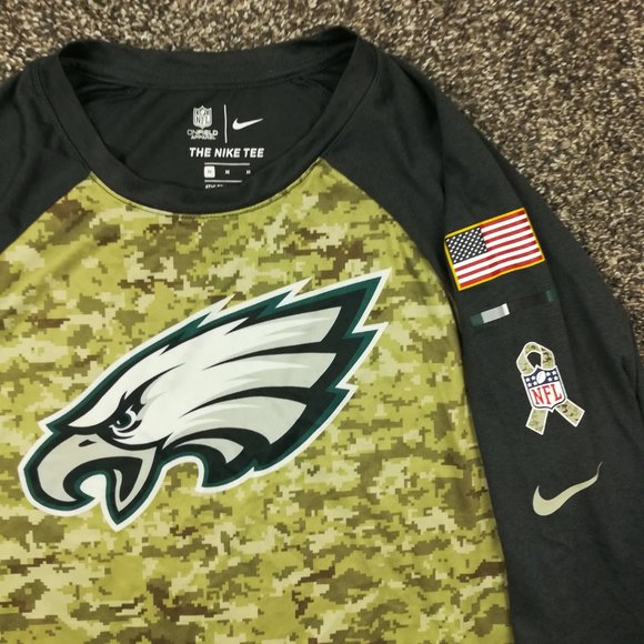 Nike Dri Fit On Field Philadelphia Eagles Salute to Service Camo Shirt - Picture 2 of 6